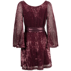 Sequins Mini Dress - Plum