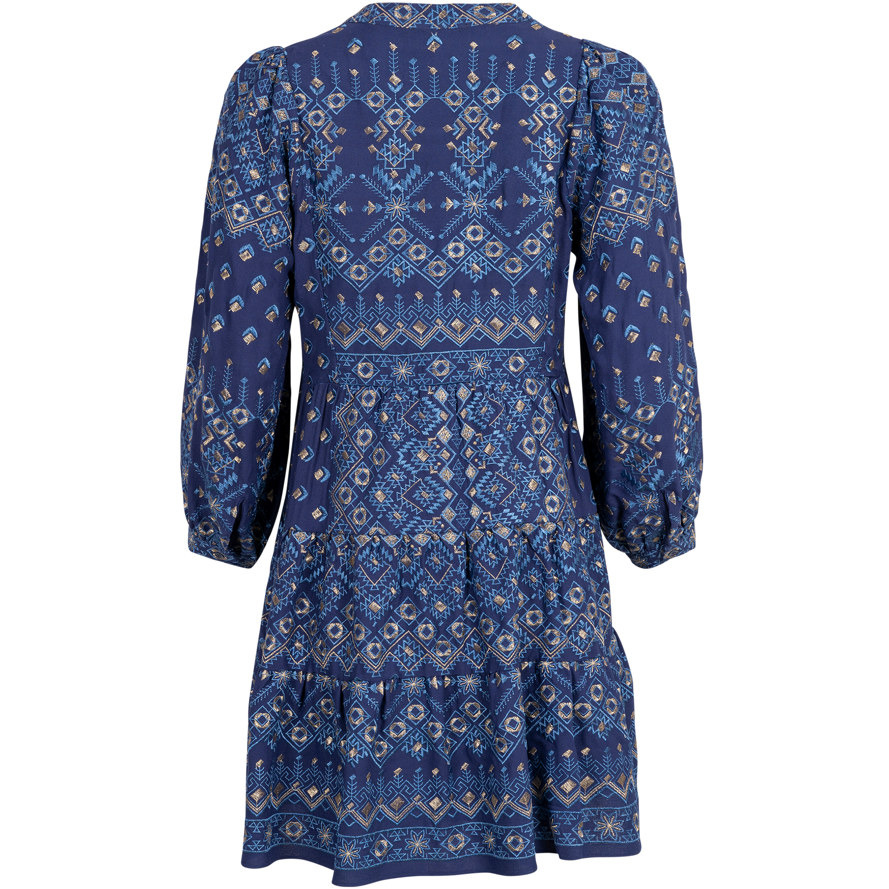 Clary Dress Short W Embrodery - Navy