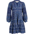 Clary Dress Short W Embrodery - Navy