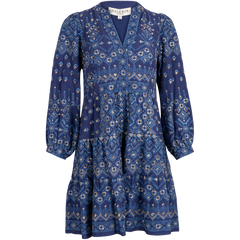 Clary Dress Short W Embrodery - Navy