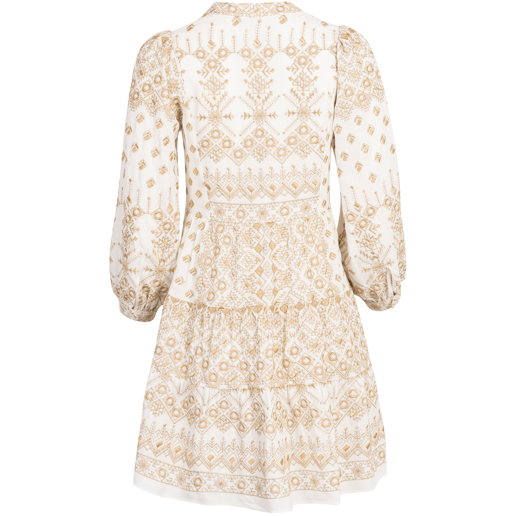 Clary Dress Short W Embrodery - Gold