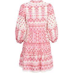 Clary Dress Short W Embrodery - Pink