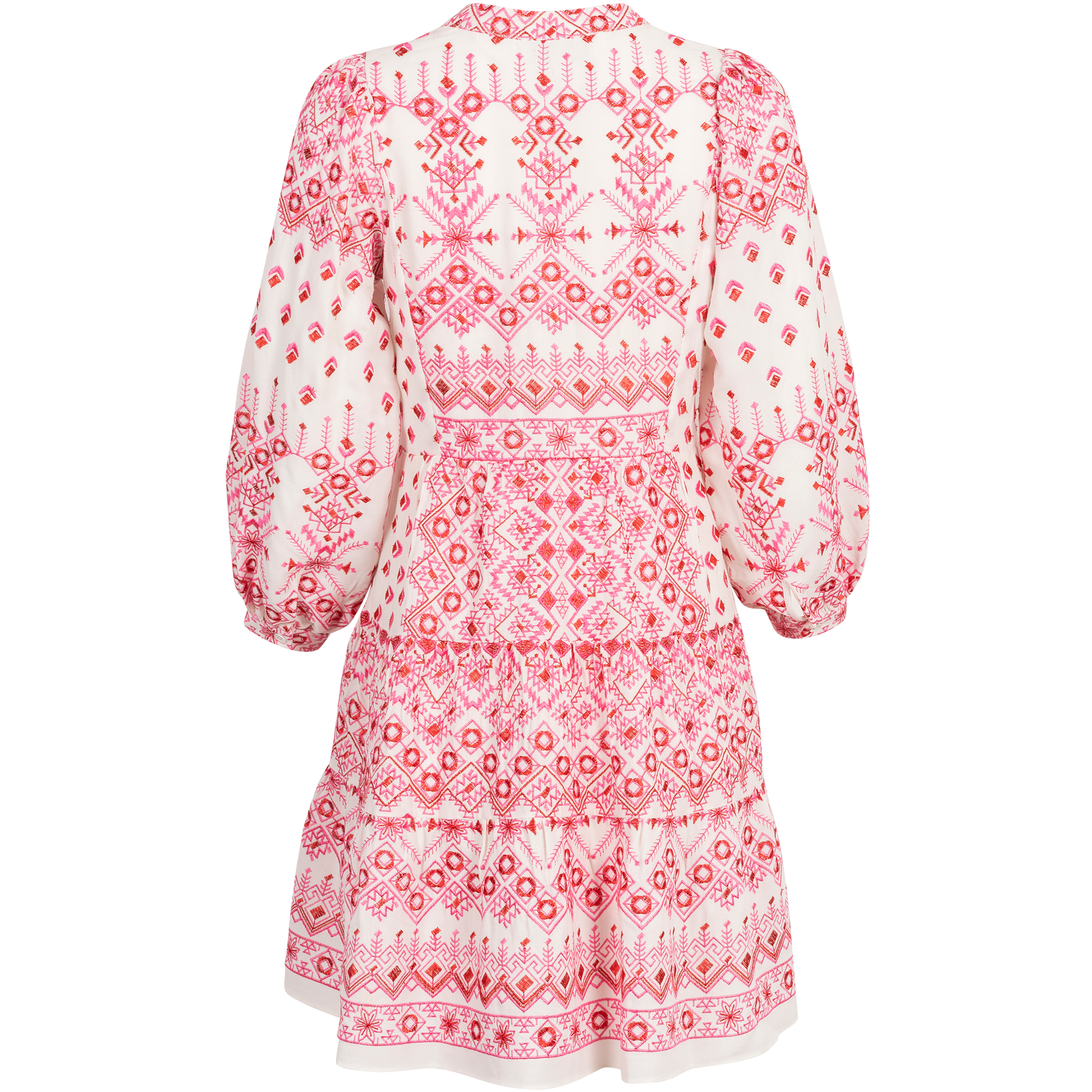Clary Dress Short W Embrodery - Pink