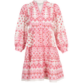 Clary Dress Short W Embrodery - Pink