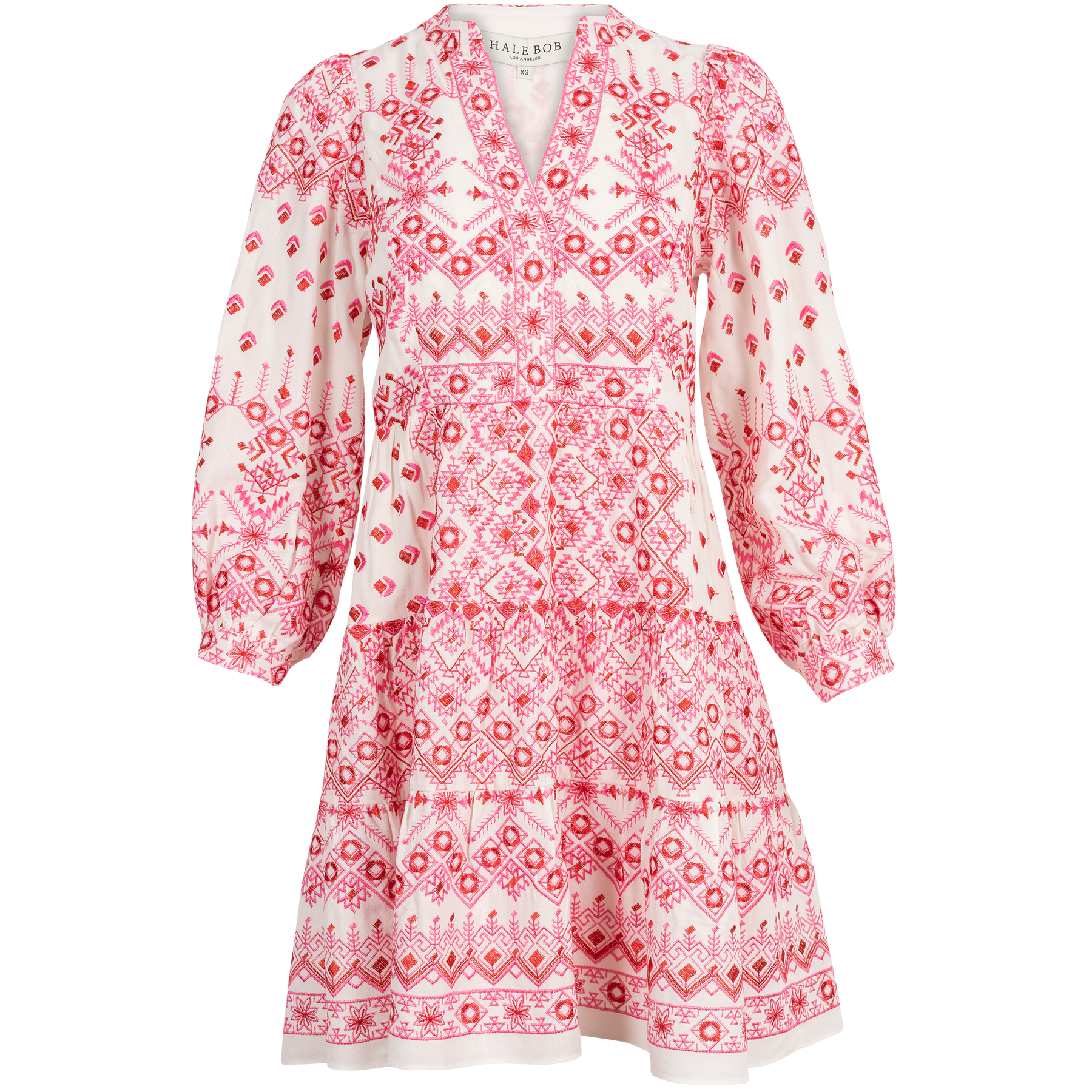 Clary Dress Short W Embrodery - Pink