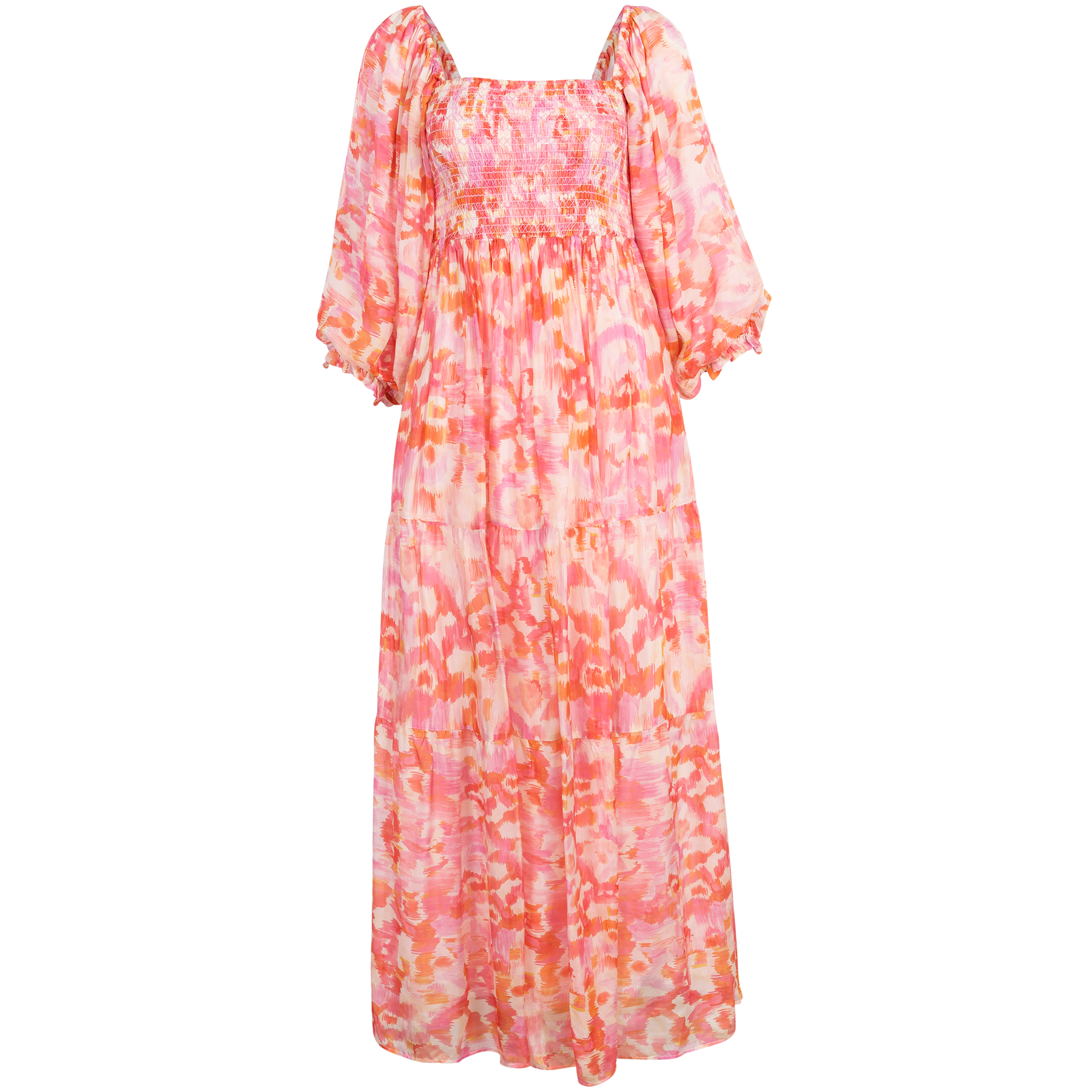 Ilona Long Dress Rayon-Silk - Pink