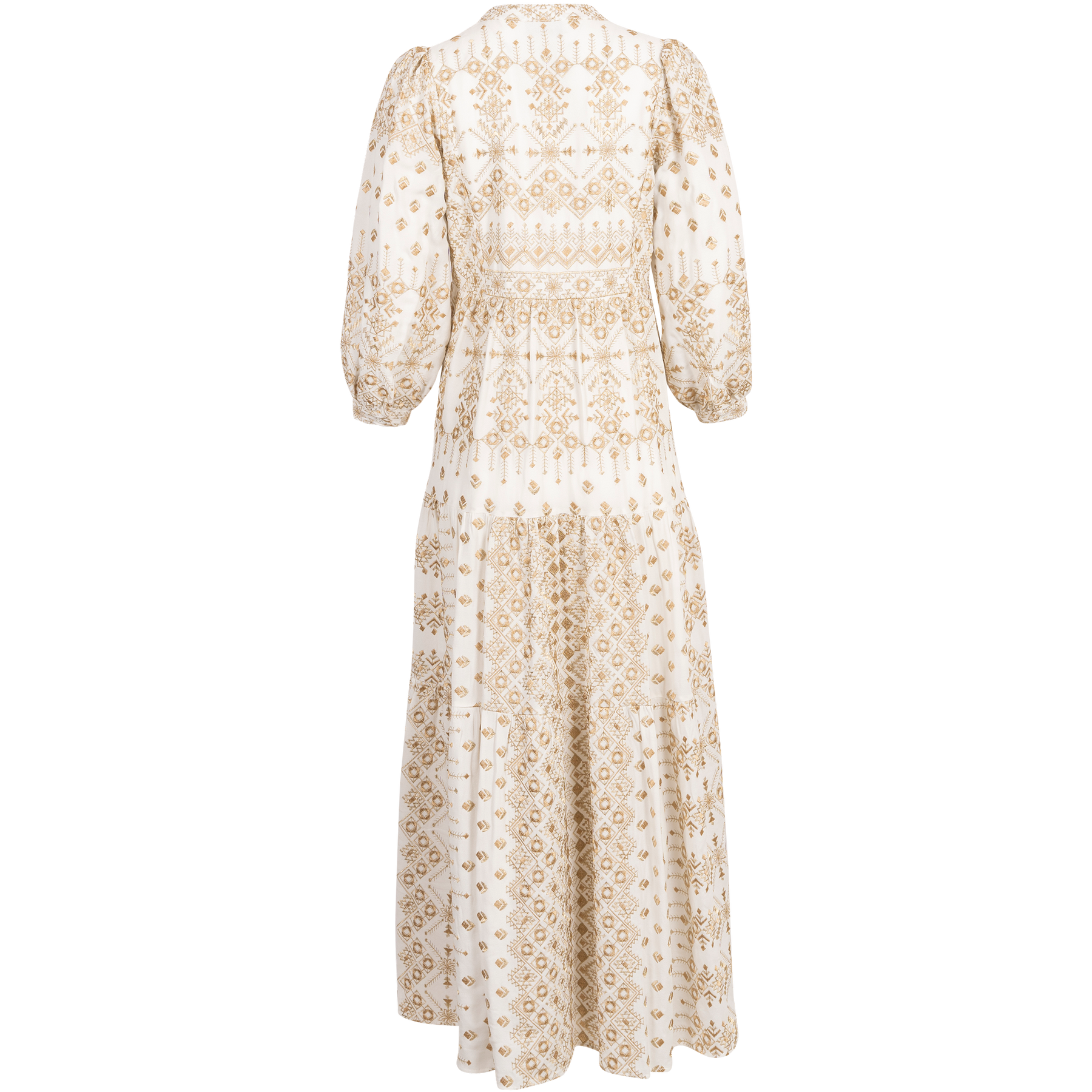 Clary Maxi Dress Embrodery - Gold