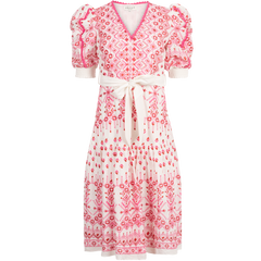 Logan Midi Dress Embrodery - Pink