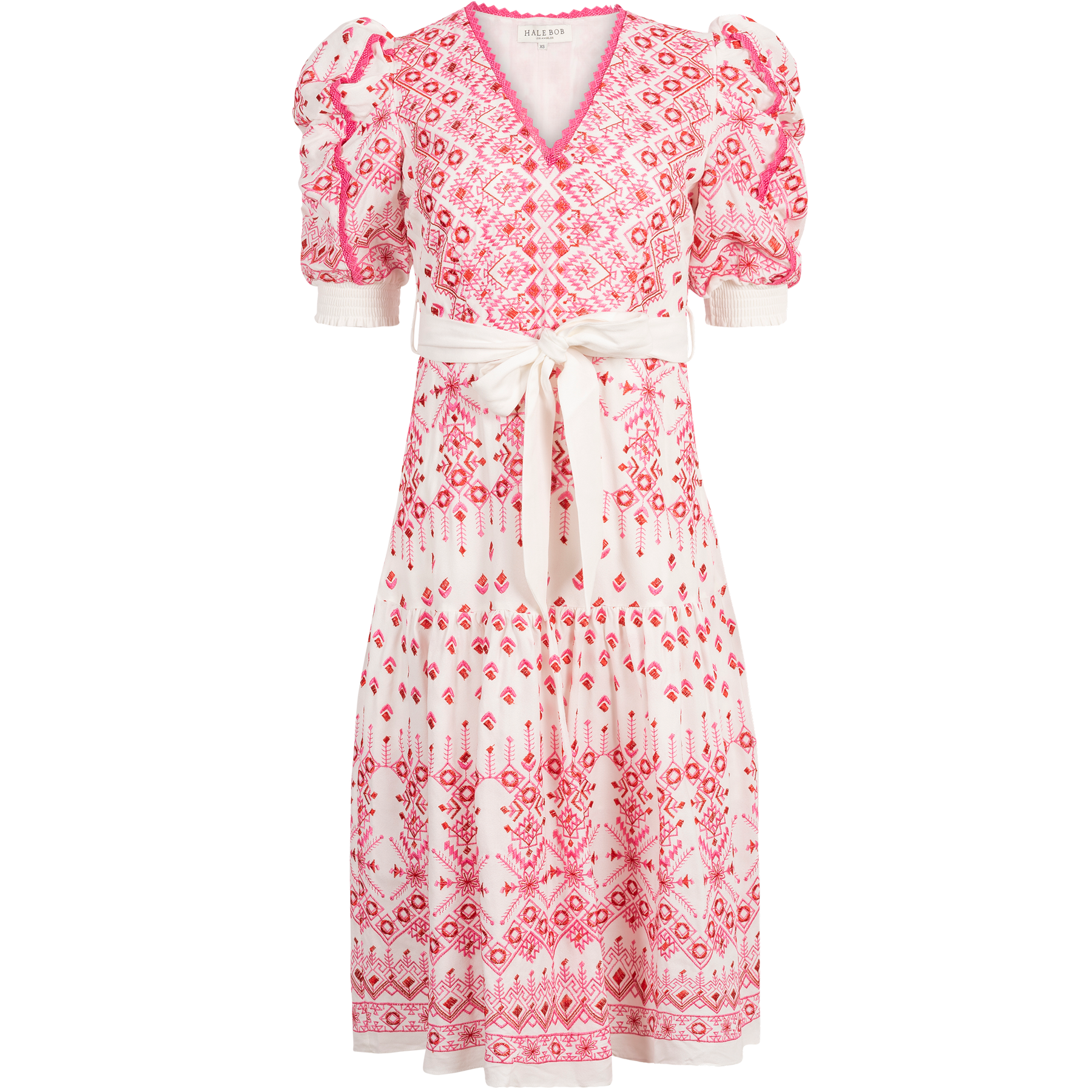 Logan Midi Dress Embrodery - Pink