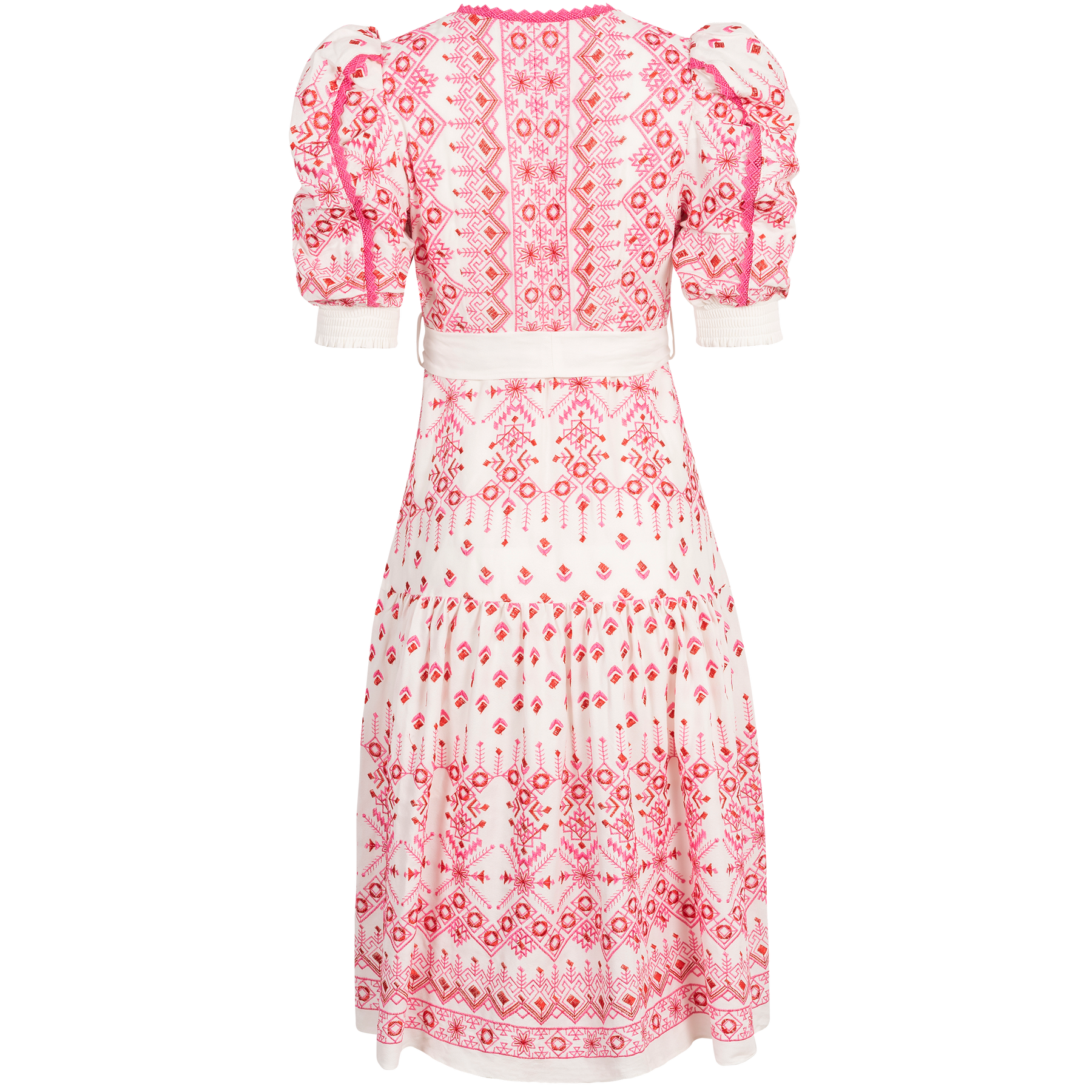 Logan Midi Dress Embrodery - Pink