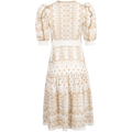 Logan Midi Dress Embrodery - Gold
