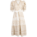 Logan Midi Dress Embrodery - Gold