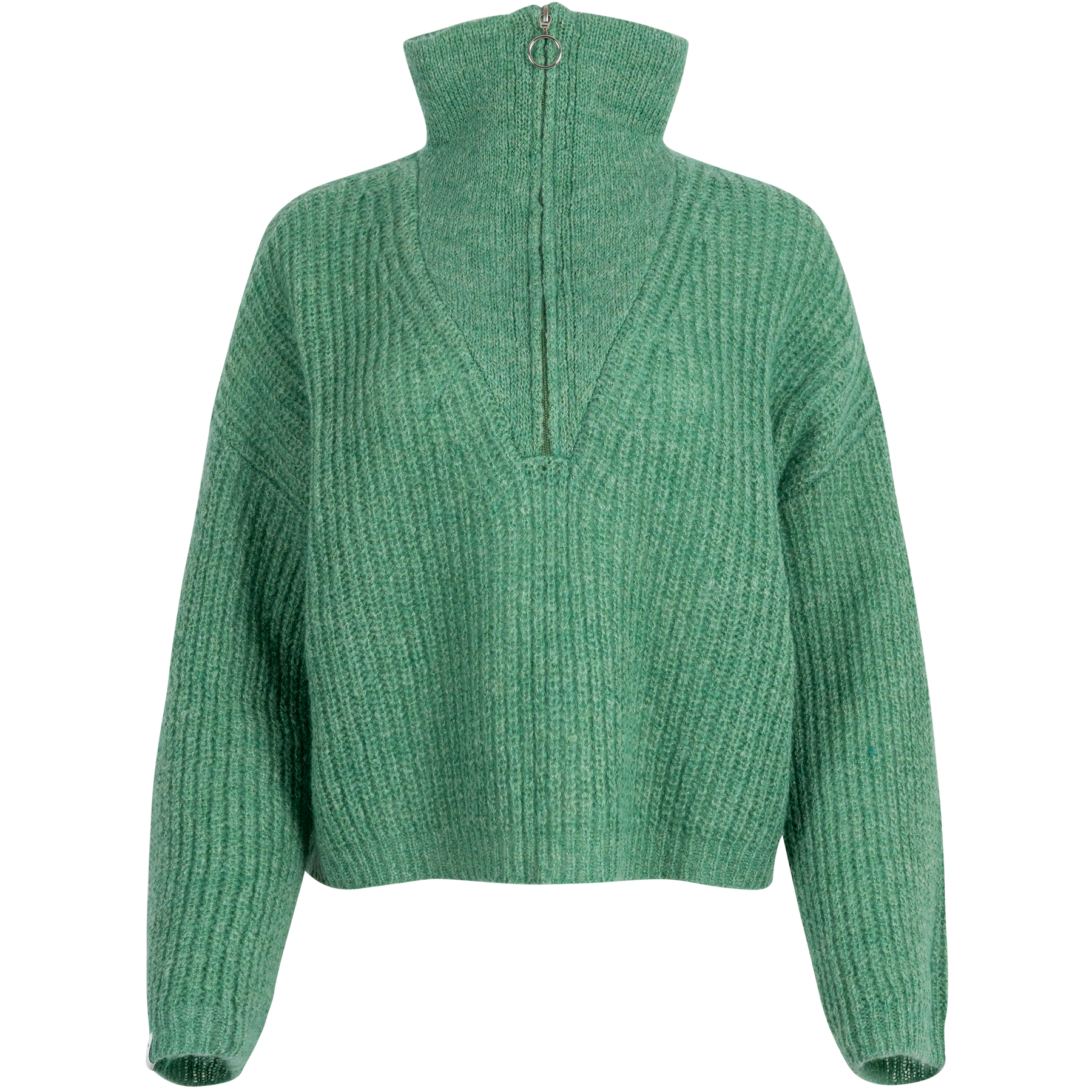Florie Zip Knit - Sea Green