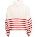 Florie Cotton Zip Knit - Red Stripe