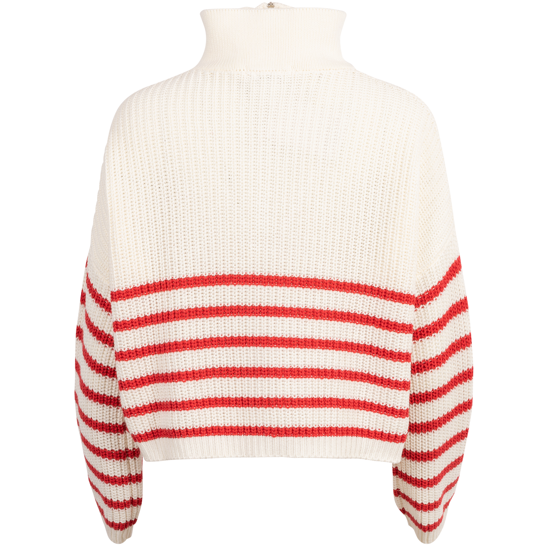 Florie Cotton Zip Knit - Red Stripe