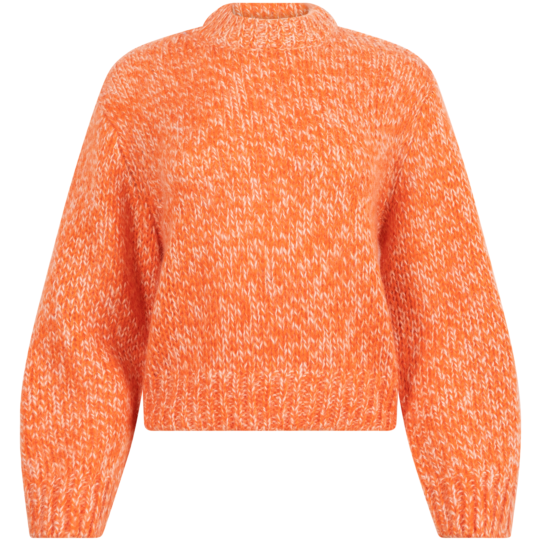 Suanne Ls Knit O-Neck - Orangeade