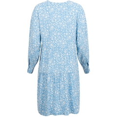 Bomba Short Dress - Blue W. White Flower Print