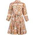 Keana Dress W Belt Linen - Ivory