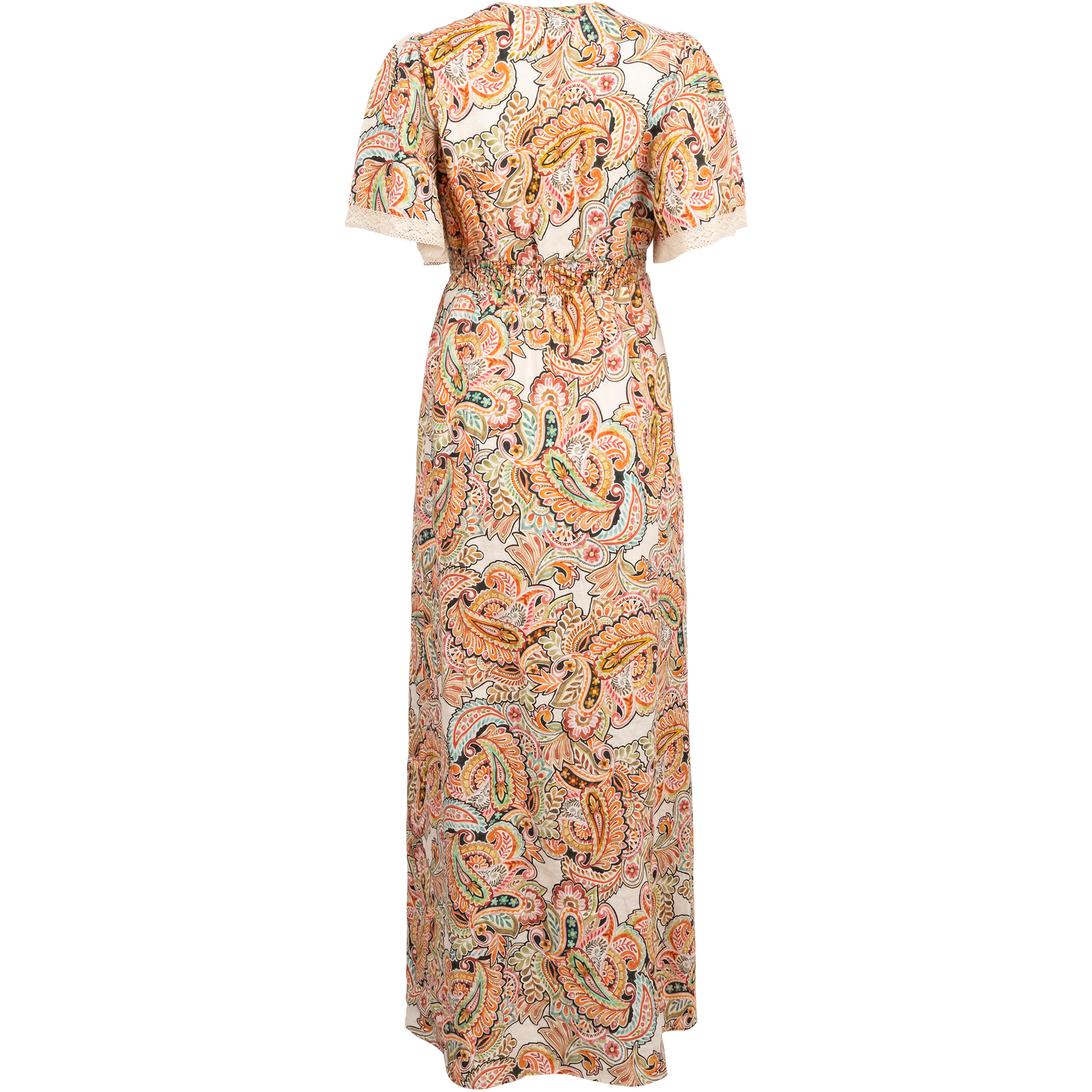 Rhona Long Dress Linen - Ivory