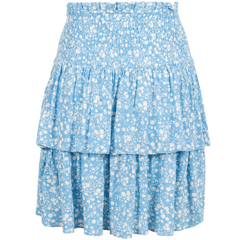 Bomba Smock Skirt - Blue W. White Flower Print