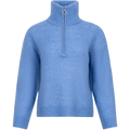 Sia Ls Knit Half Zipper Ex - Ultramarine Melange