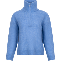 Sia Ls Knit Half Zipper Ex - Ultramarine Melange