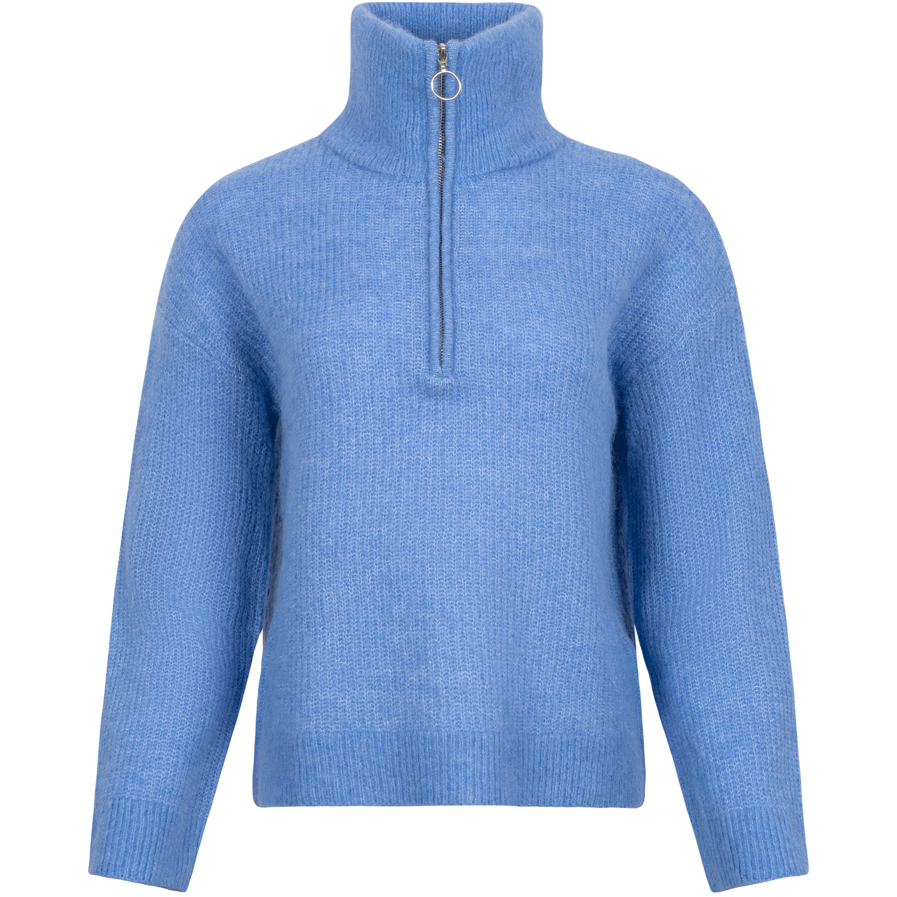 Sia Ls Knit Half Zipper Ex - Ultramarine Melange