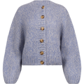 Suanne New Ls Knit Short Cardigan - Blue Heron