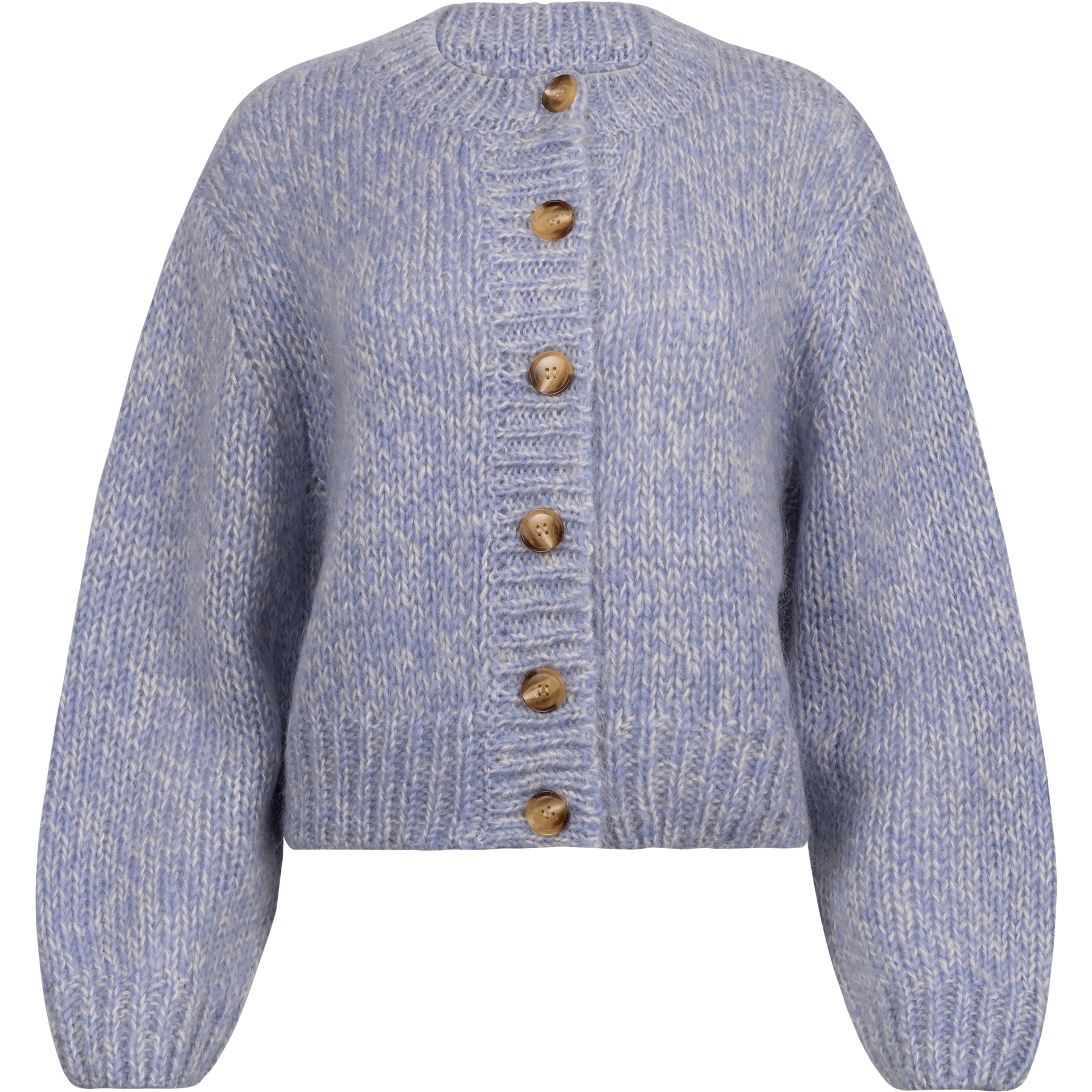 Suanne New Ls Knit Short Cardigan - Blue Heron