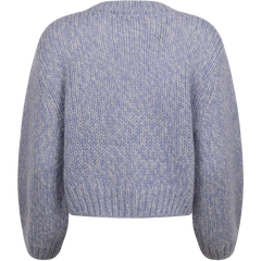 Suanne New Ls Knit Short Cardigan - Blue Heron