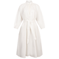 Poplin Bohemian Wide Dress - White