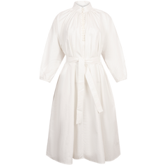 Poplin Bohemian Wide Dress - White