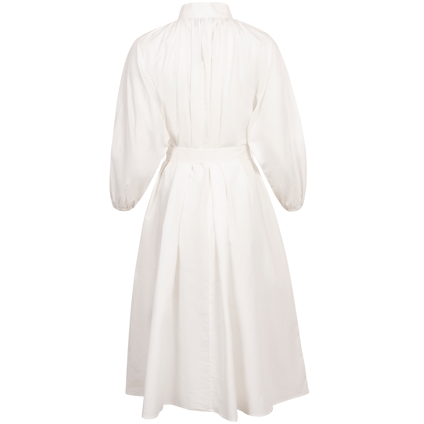 Poplin Bohemian Wide Dress - White