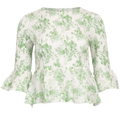 Paola Blouse - Green Flower