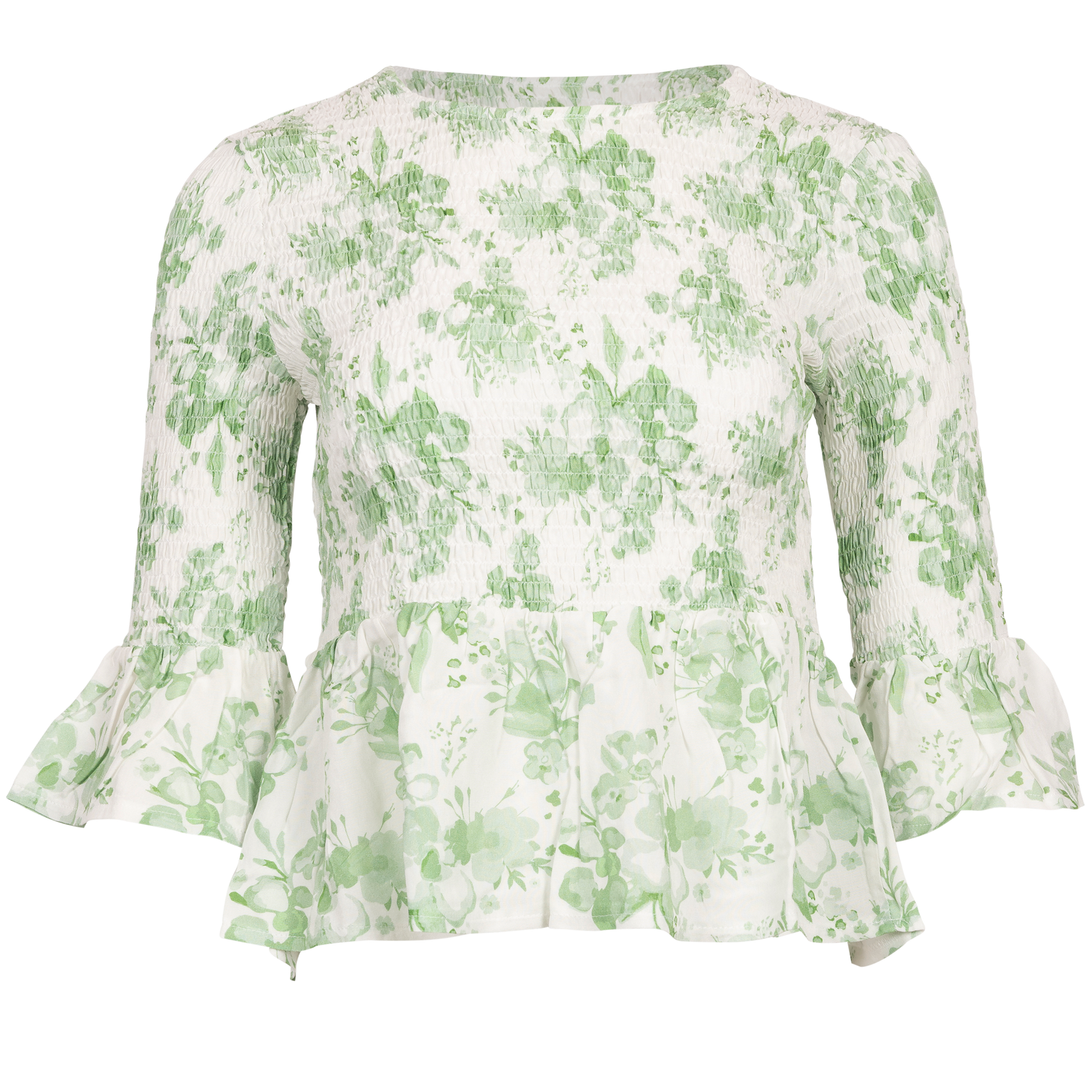 Paola Blouse - Green Flower