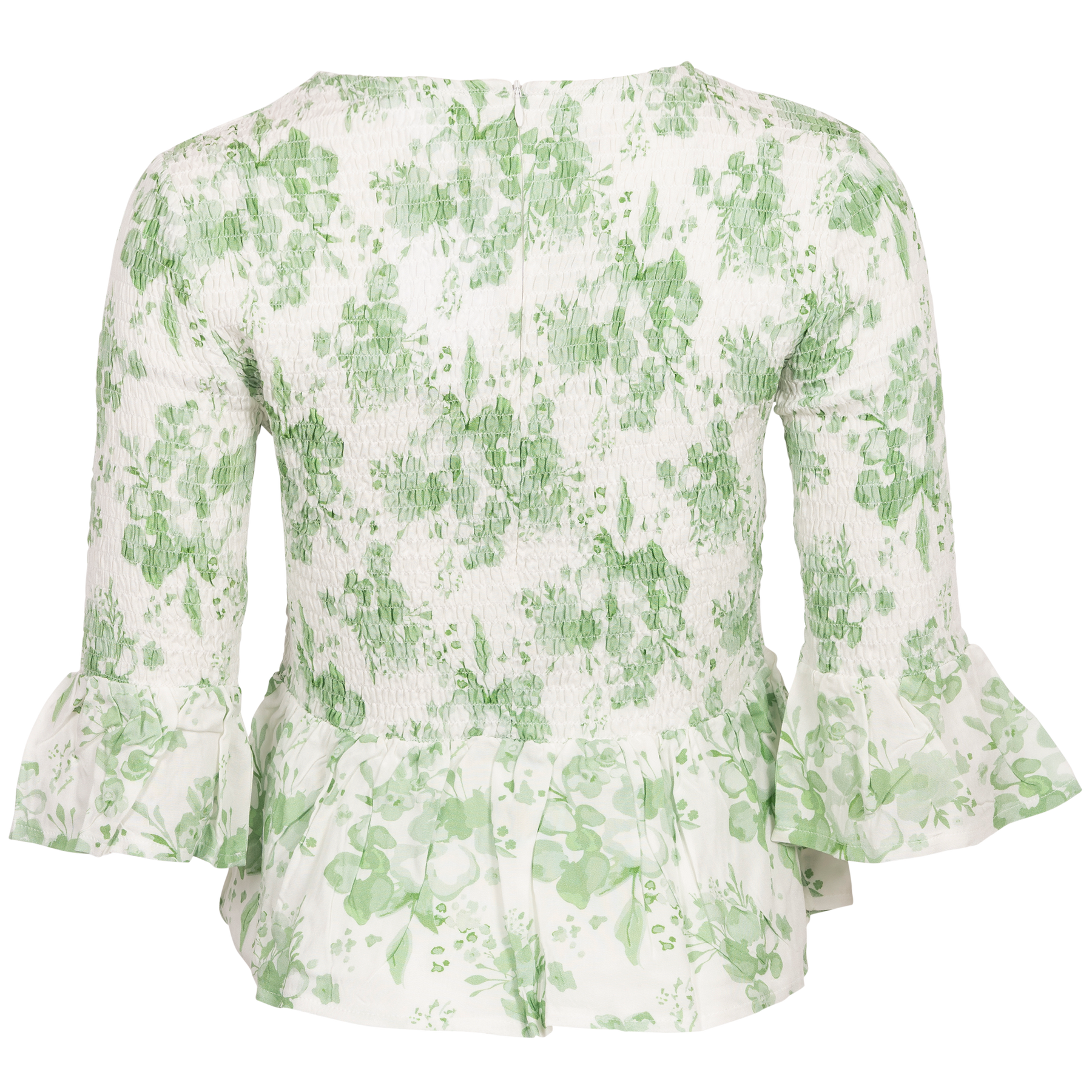 Paola Blouse - Green Flower