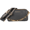 Jet Set Small Pebbled Leather Double Zip Camera Bag - Black