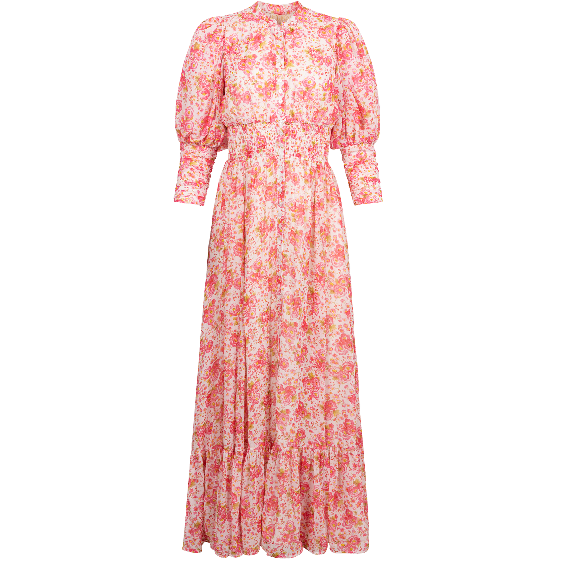 Georgette Button Down Dress - Pink Blossom