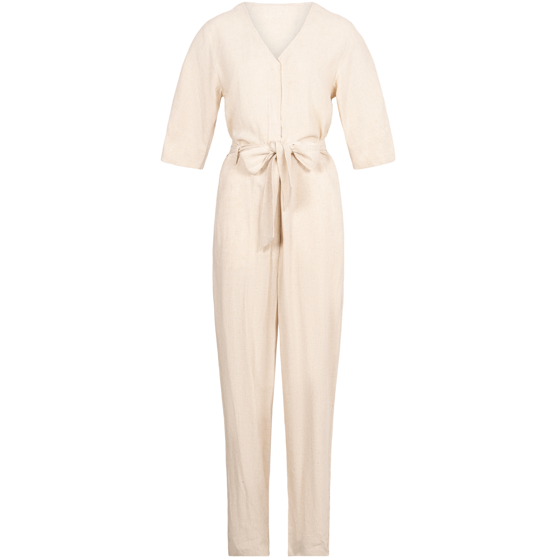 Viva 2/4 Long Linen Jumpsuit - Sandshell