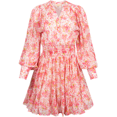 Georgette Mini Dress - Pink Blossom