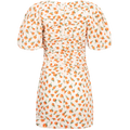 Sandrine Print Puff Dress - Mandarin Flower Print