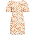 Sandrine Print Puff Dress - Mandarin Flower Print