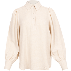 Viva Ls Linen Top - Sandshell