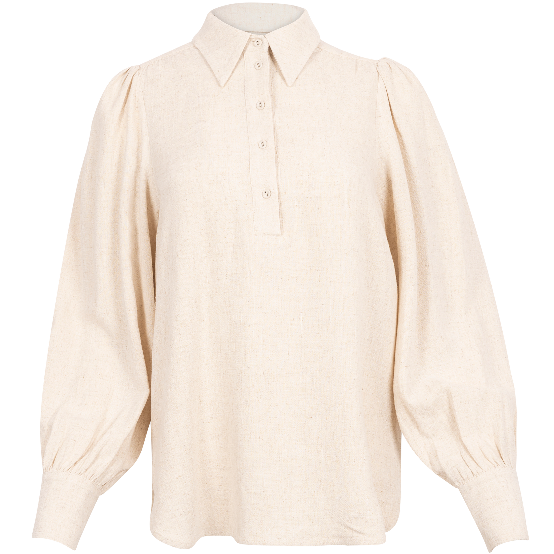 Viva Ls Linen Top - Sandshell
