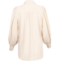 Viva Ls Linen Top - Sandshell