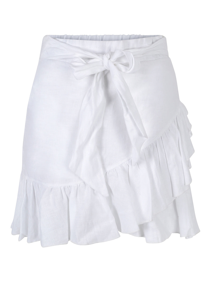 Julli Linen Skirt - White - Ella & il - Skjørt - VILLOID.no