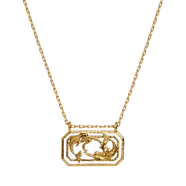 Zodiac Pisces Halsband (Fisk) - Guld