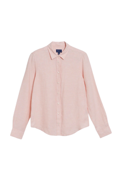 Reg Linen Chambray Shirt - Guava Orange