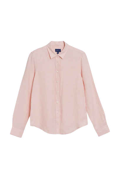 Reg Linen Chambray Shirt - Guava Orange