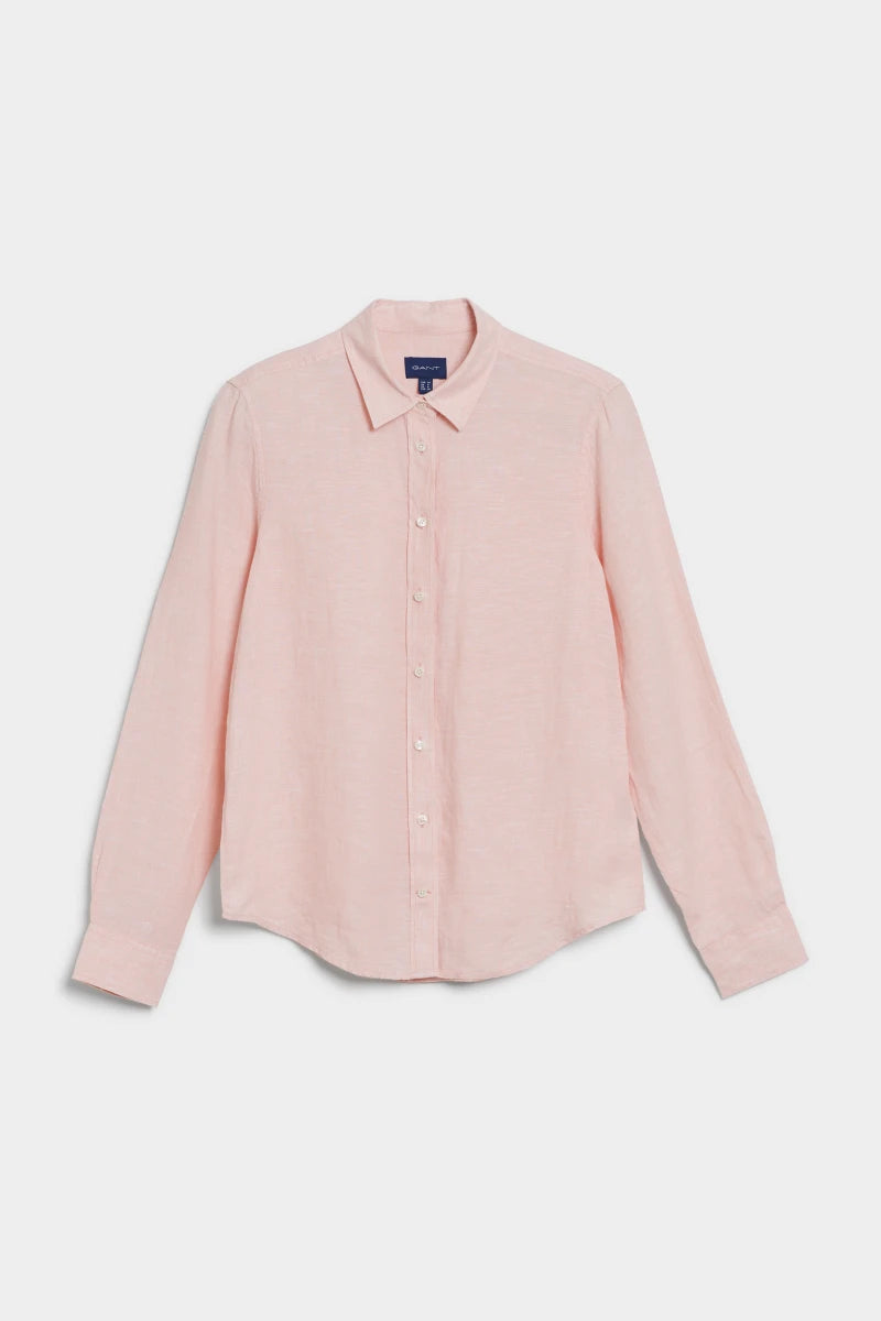 Reg Linen Chambray Shirt - Guava Orange